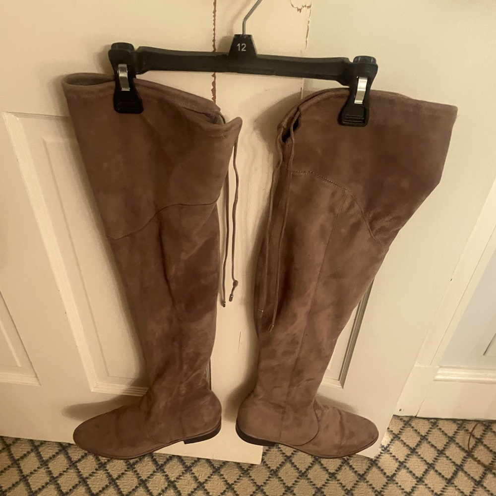 Marc Fisher Over the Knee Boots. Size 8. Sand color. Small mark on one toe.